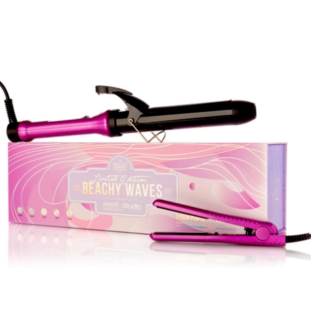 Almost Famous LE Beachy Waves Hair Wand & Mini Travel straightener NWT!